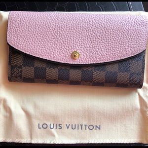 Pink leather wallet, new in box